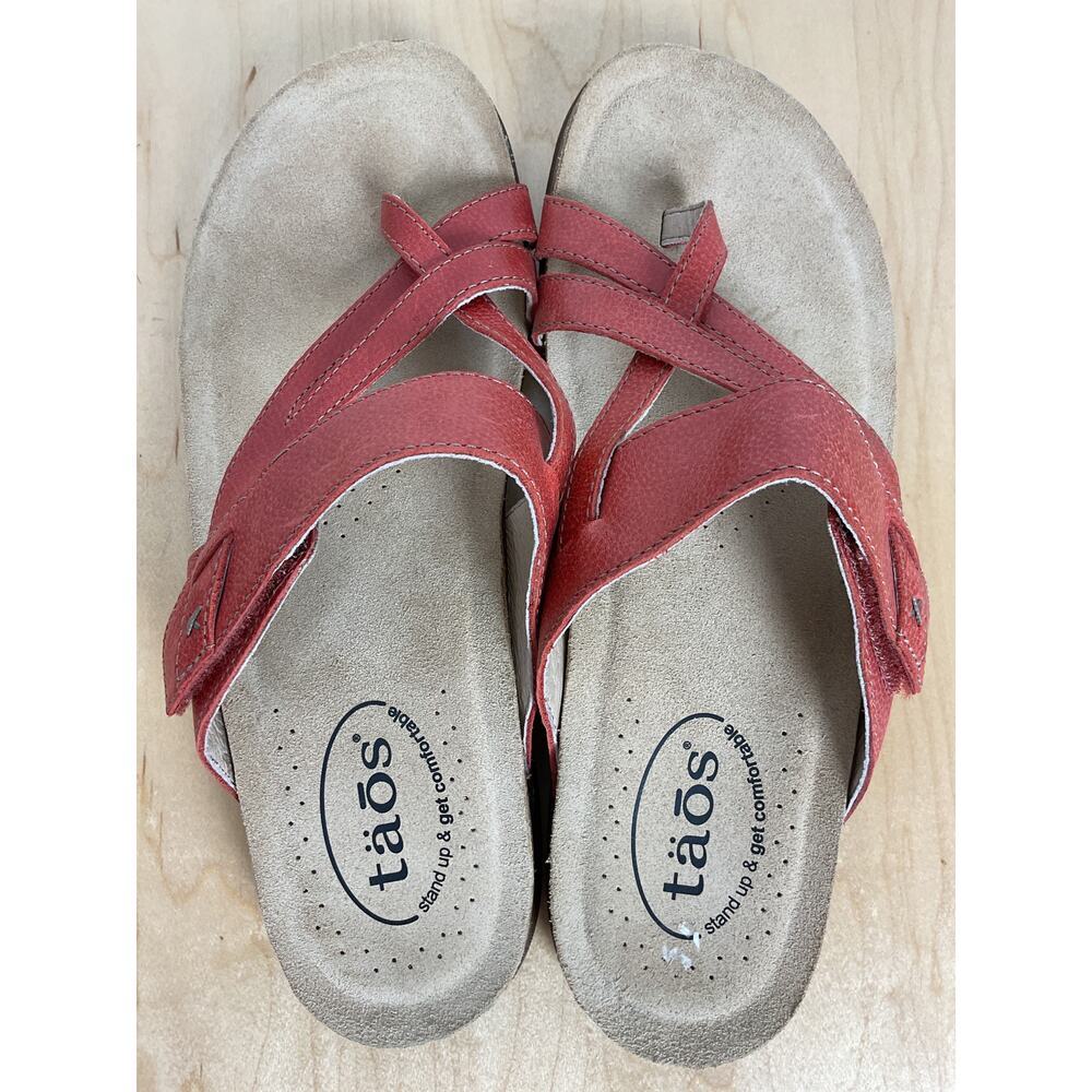 Taos Women's Perfect Sandal in Bruschetta (Red) Leather Slide Size ‎ 9 - Picture 7 of 9